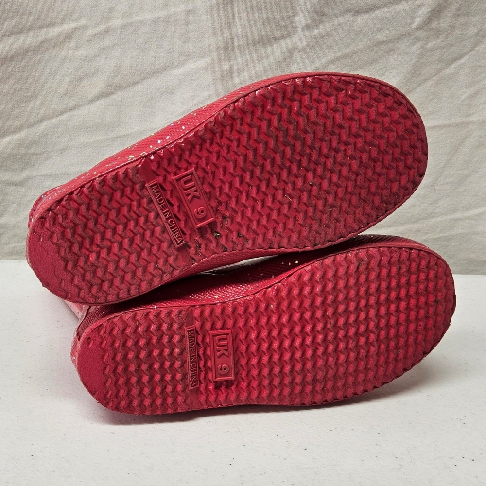 Hunter Rain Boots Kids Size 10/11 Pink Glitter Waterproof Wellington Boots - Picture 3 of 7